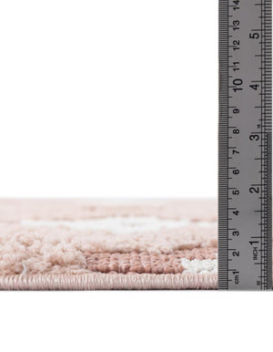 Pink 5' 3 x 5' 3 Boho Round Area Rug 100% Polyester With Cotton Backing Geometric Modern Boho Bohemian Decor Carpet for Living Rooms Office Dining Kitchen Unique Interior Design for Sale at Rug Engine