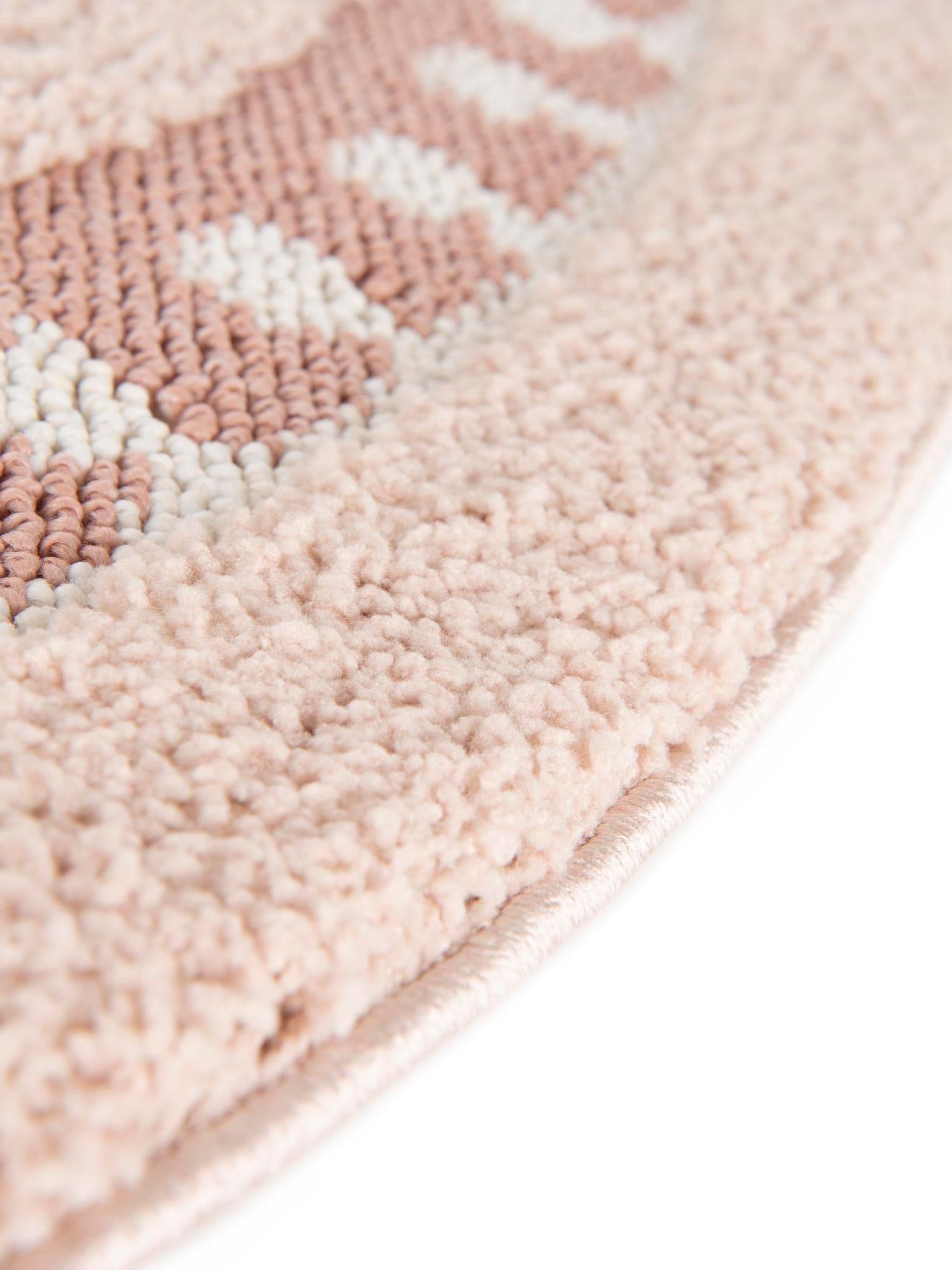 Pink 7' 10 x 7' 10 Boho Round Area Rug 100% Polyester With Cotton Backing Geometric Modern Boho Bohemian Decor Carpet for Living Rooms Office Dining Kitchen Unique Interior Design for Sale at Rug Engine