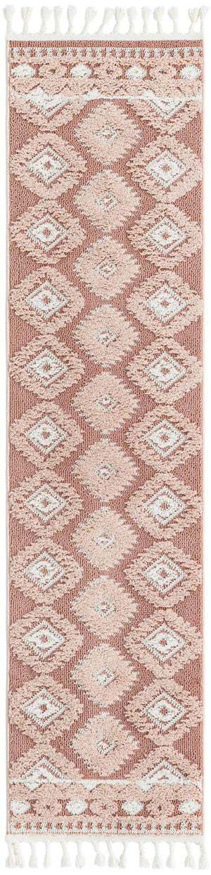 Pink 2' x 8' Boho Runner Area Rug 100% Polyester With Cotton Backing Geometric Modern Boho Bohemian Decor Carpet for Living Rooms Office Dining Kitchen Unique Interior Design for Sale at Rug Engine