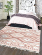 Pink 7' 10 x 7' 10 Boho Square Area Rug 100% Polyester With Cotton Backing Geometric Modern Boho Bohemian Decor Carpet for Living Rooms Office Dining Kitchen Unique Interior Design for Sale at Rug Engine