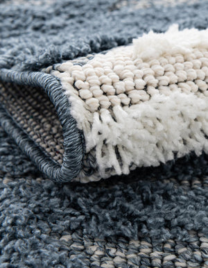 Blue 7' 10 x 7' 10 Boho Round Area Rug 100% Polyester With Cotton Backing Geometric Modern Boho Bohemian Decor Carpet for Living Rooms Office Dining Kitchen Unique Interior Design for Sale at Rug Engine