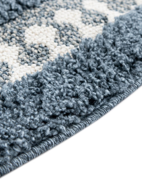 Blue 3' 3 x 3' 3 Boho Round Area Rug 100% Polyester With Cotton Backing Geometric Modern Boho Bohemian Decor Carpet for Living Rooms Office Dining Kitchen Unique Interior Design for Sale at Rug Engine