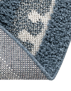 Blue 5' 3 x 5' 3 Boho Round Area Rug 100% Polyester With Cotton Backing Geometric Modern Boho Bohemian Decor Carpet for Living Rooms Office Dining Kitchen Unique Interior Design for Sale at Rug Engine