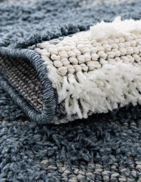 Blue 2' x 4' 1 Boho Runner Area Rug 100% Polyester With Cotton Backing Geometric Modern Boho Bohemian Decor Carpet for Living Rooms Office Dining Kitchen Unique Interior Design for Sale at Rug Engine