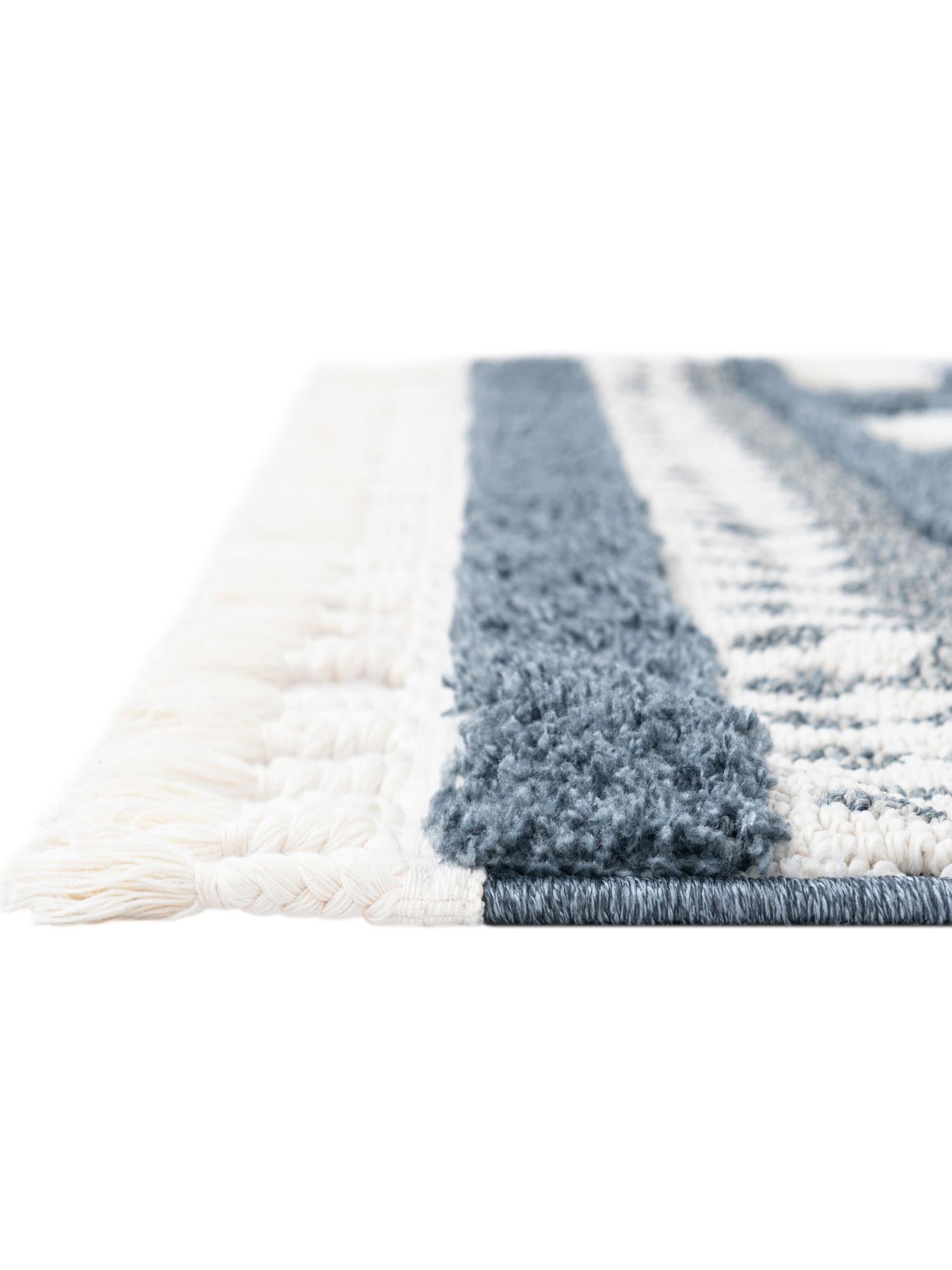 Blue 2' x 4' 1 Boho Runner Area Rug 100% Polyester With Cotton Backing Geometric Modern Boho Bohemian Decor Carpet for Living Rooms Office Dining Kitchen Unique Interior Design for Sale at Rug Engine