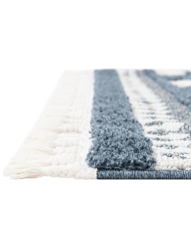 Blue 2' x 4' 1 Boho Runner Area Rug 100% Polyester With Cotton Backing Geometric Modern Boho Bohemian Decor Carpet for Living Rooms Office Dining Kitchen Unique Interior Design for Sale at Rug Engine