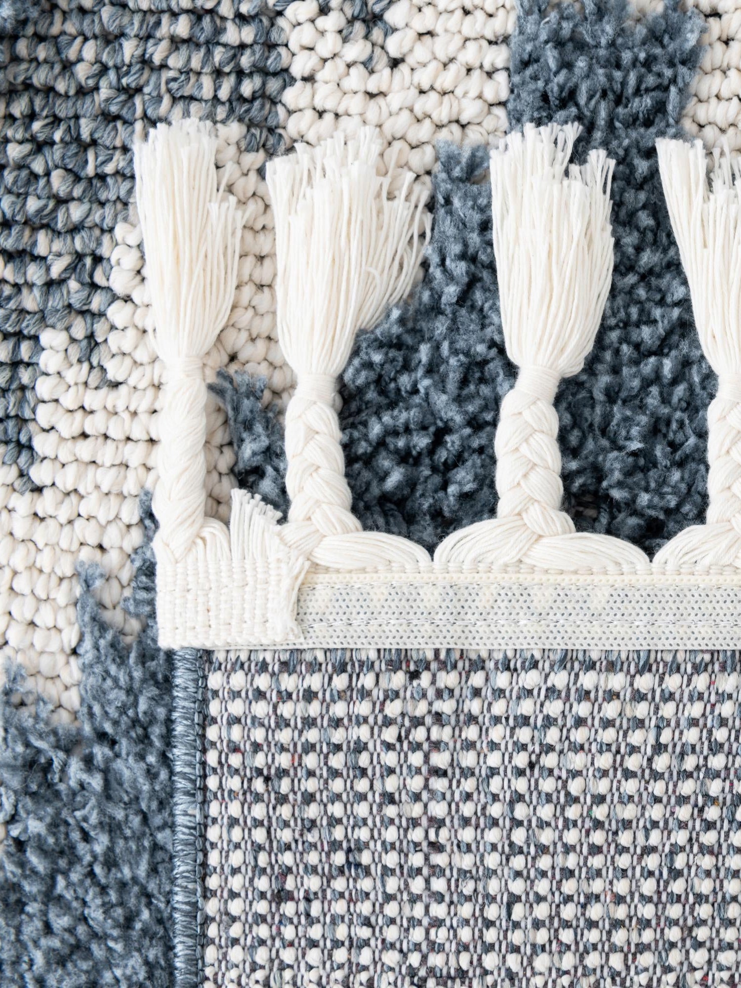 Blue 2' 7 x 12' Boho Runner Area Rug 100% Polyester With Cotton Backing Geometric Modern Boho Bohemian Decor Carpet for Living Rooms Office Dining Kitchen Unique Interior Design for Sale at Rug Engine
