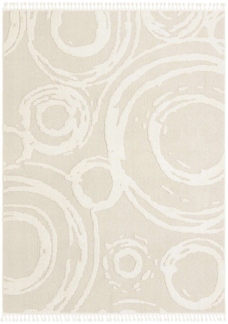 Ivory 9' 6 x 14' 3 Boho Rectangle Area Rug 100% Polyester With Cotton Backing Geometric Modern Boho Bohemian Decor Carpet for Living Rooms Office Dining Kitchen Unique Interior Design for Sale at Rug Engine