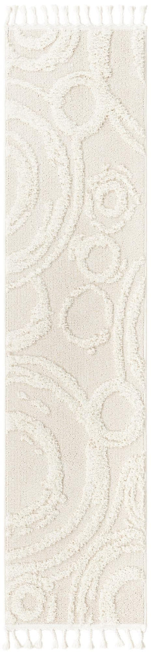 Ivory 2' 7 x 12' Boho Runner Area Rug 100% Polyester With Cotton Backing Geometric Modern Boho Bohemian Decor Carpet for Living Rooms Office Dining Kitchen Unique Interior Design for Sale at Rug Engine