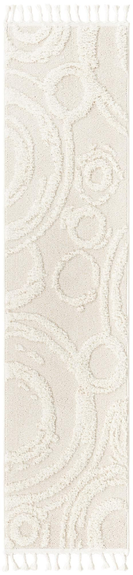 Ivory 2' 7 x 12' Boho Runner Area Rug 100% Polyester With Cotton Backing Geometric Modern Boho Bohemian Decor Carpet for Living Rooms Office Dining Kitchen Unique Interior Design for Sale at Rug Engine