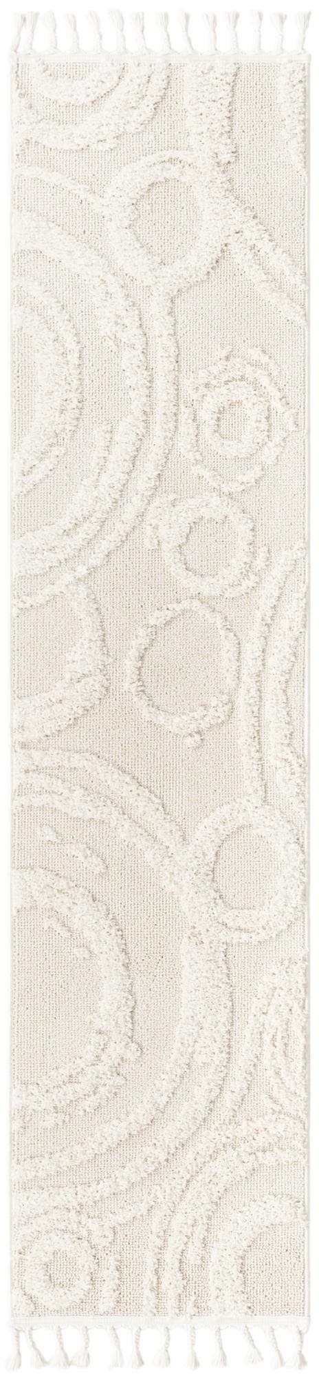 Ivory 2' 7 x 12' Boho Runner Area Rug 100% Polyester With Cotton Backing Geometric Modern Boho Bohemian Decor Carpet for Living Rooms Office Dining Kitchen Unique Interior Design for Sale at Rug Engine