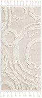 Ivory 2' x 4' 1 Boho Runner Area Rug 100% Polyester With Cotton Backing Geometric Modern Boho Bohemian Decor Carpet for Living Rooms Office Dining Kitchen Unique Interior Design for Sale at Rug Engine