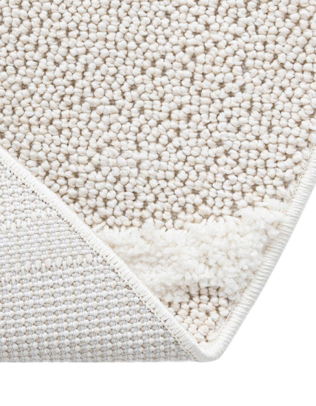 Ivory 3' 3 x 3' 3 Boho Round Area Rug 100% Polyester With Cotton Backing Geometric Modern Boho Bohemian Decor Carpet for Living Rooms Office Dining Kitchen Unique Interior Design for Sale at Rug Engine