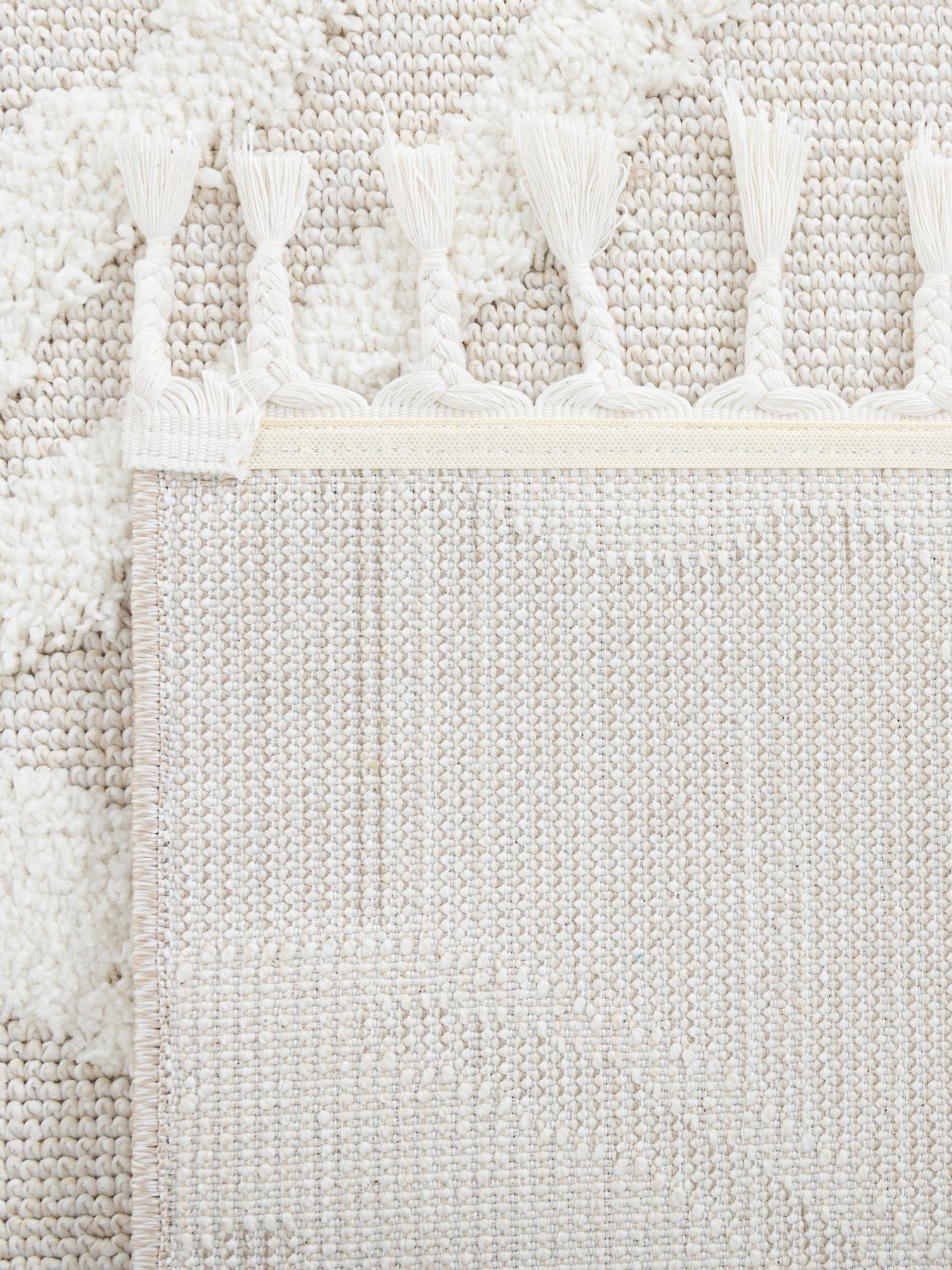 Ivory 2' x 8' Boho Runner Area Rug 100% Polyester With Cotton Backing Geometric Modern Boho Bohemian Decor Carpet for Living Rooms Office Dining Kitchen Unique Interior Design for Sale at Rug Engine