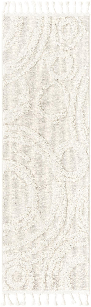Ivory 2' x 6' 1 Boho Runner Area Rug 100% Polyester With Cotton Backing Geometric Modern Boho Bohemian Decor Carpet for Living Rooms Office Dining Kitchen Unique Interior Design for Sale at Rug Engine