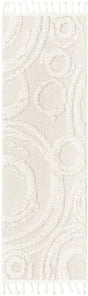 Ivory 2' x 6' 1 Boho Runner Area Rug 100% Polyester With Cotton Backing Geometric Modern Boho Bohemian Decor Carpet for Living Rooms Office Dining Kitchen Unique Interior Design for Sale at Rug Engine