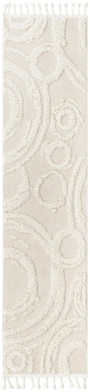 Ivory 2' x 8' Boho Runner Area Rug 100% Polyester With Cotton Backing Geometric Modern Boho Bohemian Decor Carpet for Living Rooms Office Dining Kitchen Unique Interior Design for Sale at Rug Engine