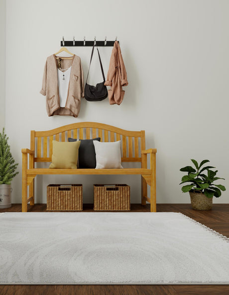 Ivory 7' 10 x 7' 10 Boho Square Area Rug 100% Polyester With Cotton Backing Geometric Modern Boho Bohemian Decor Carpet for Living Rooms Office Dining Kitchen Unique Interior Design for Sale at Rug Engine