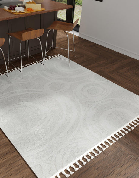 Ivory 7' 10 x 7' 10 Boho Square Area Rug 100% Polyester With Cotton Backing Geometric Modern Boho Bohemian Decor Carpet for Living Rooms Office Dining Kitchen Unique Interior Design for Sale at Rug Engine