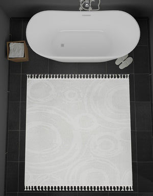 Ivory 7' 10 x 7' 10 Boho Square Area Rug 100% Polyester With Cotton Backing Geometric Modern Boho Bohemian Decor Carpet for Living Rooms Office Dining Kitchen Unique Interior Design for Sale at Rug Engine