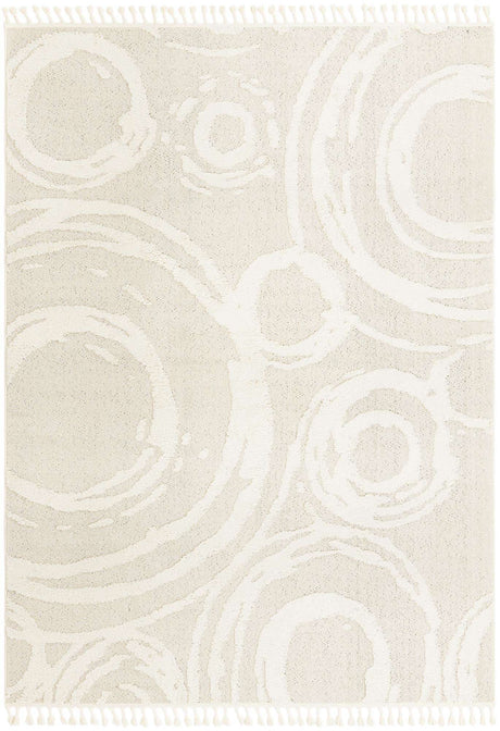 Ivory 7' 10 x 10' Boho Rectangle Area Rug 100% Polyester With Cotton Backing Geometric Modern Boho Bohemian Decor Carpet for Living Rooms Office Dining Kitchen Unique Interior Design for Sale at Rug Engine