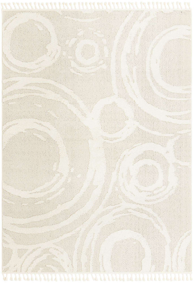 Ivory 7' 10 x 10' Boho Rectangle Area Rug 100% Polyester With Cotton Backing Geometric Modern Boho Bohemian Decor Carpet for Living Rooms Office Dining Kitchen Unique Interior Design for Sale at Rug Engine