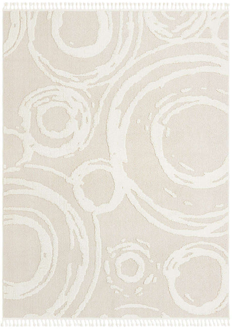 Ivory 9' x 12' Boho Rectangle Area Rug 100% Polyester With Cotton Backing Geometric Modern Boho Bohemian Decor Carpet for Living Rooms Office Dining Kitchen Unique Interior Design for Sale at Rug Engine