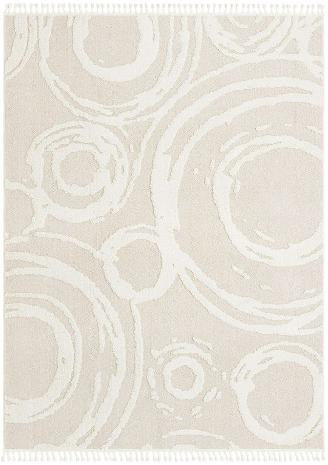 Ivory 9' x 12' Boho Rectangle Area Rug 100% Polyester With Cotton Backing Geometric Modern Boho Bohemian Decor Carpet for Living Rooms Office Dining Kitchen Unique Interior Design for Sale at Rug Engine