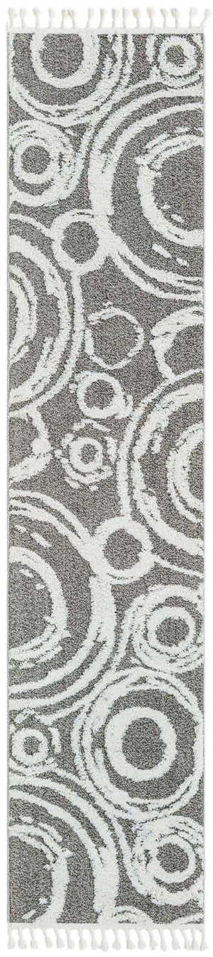 Gray 2' 7 x 12' Boho Runner Area Rug 100% Polyester With Cotton Backing Geometric Modern Boho Bohemian Decor Carpet for Living Rooms Office Dining Kitchen Unique Interior Design for Sale at Rug Engine