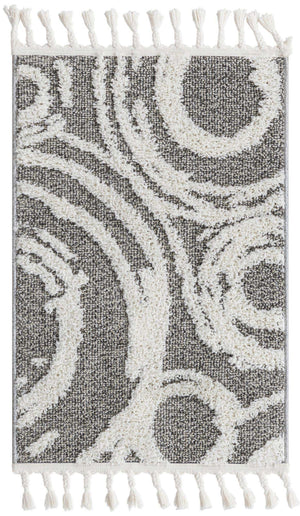Gray 2' x 3' 1 Boho Rectangle Area Rug 100% Polyester With Cotton Backing Geometric Modern Boho Bohemian Decor Carpet for Living Rooms Office Dining Kitchen Unique Interior Design for Sale at Rug Engine