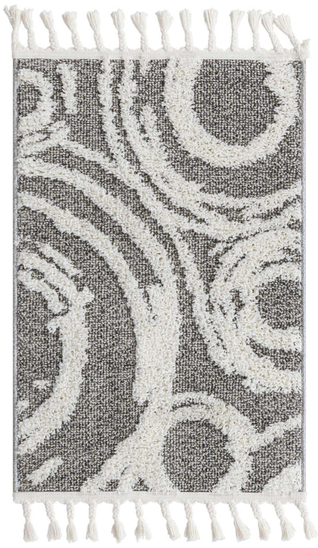 Gray 2' x 3' 1 Boho Rectangle Area Rug 100% Polyester With Cotton Backing Geometric Modern Boho Bohemian Decor Carpet for Living Rooms Office Dining Kitchen Unique Interior Design for Sale at Rug Engine