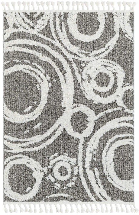 Gray 4' 1 x 6' 1 Boho Rectangle Area Rug 100% Polyester With Cotton Backing Geometric Modern Boho Bohemian Decor Carpet for Living Rooms Office Dining Kitchen Unique Interior Design for Sale at Rug Engine