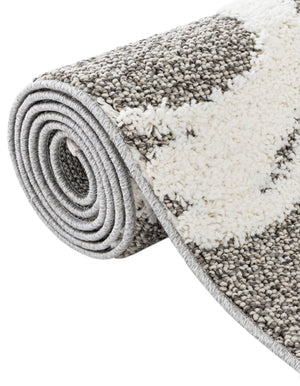 Gray 7' 10 x 7' 10 Boho Round Area Rug 100% Polyester With Cotton Backing Geometric Modern Boho Bohemian Decor Carpet for Living Rooms Office Dining Kitchen Unique Interior Design for Sale at Rug Engine