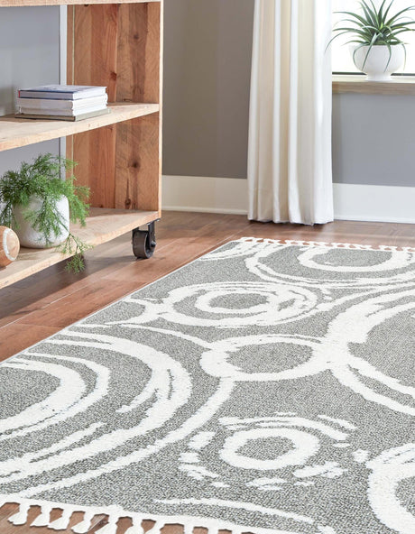 Gray 2' x 3' 1 Boho Rectangle Area Rug 100% Polyester With Cotton Backing Geometric Modern Boho Bohemian Decor Carpet for Living Rooms Office Dining Kitchen Unique Interior Design for Sale at Rug Engine
