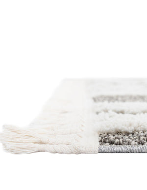 Gray 2' 7 x 12' Boho Runner Area Rug 100% Polyester With Cotton Backing Geometric Modern Boho Bohemian Decor Carpet for Living Rooms Office Dining Kitchen Unique Interior Design for Sale at Rug Engine