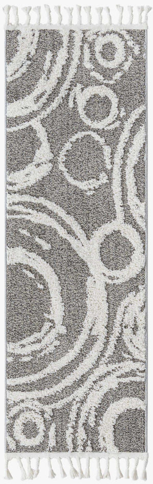 Gray 2' x 6' 1 Boho Runner Area Rug 100% Polyester With Cotton Backing Geometric Modern Boho Bohemian Decor Carpet for Living Rooms Office Dining Kitchen Unique Interior Design for Sale at Rug Engine