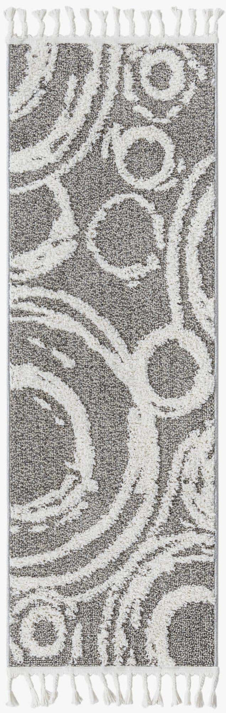 Gray 2' x 6' 1 Boho Runner Area Rug 100% Polyester With Cotton Backing Geometric Modern Boho Bohemian Decor Carpet for Living Rooms Office Dining Kitchen Unique Interior Design for Sale at Rug Engine