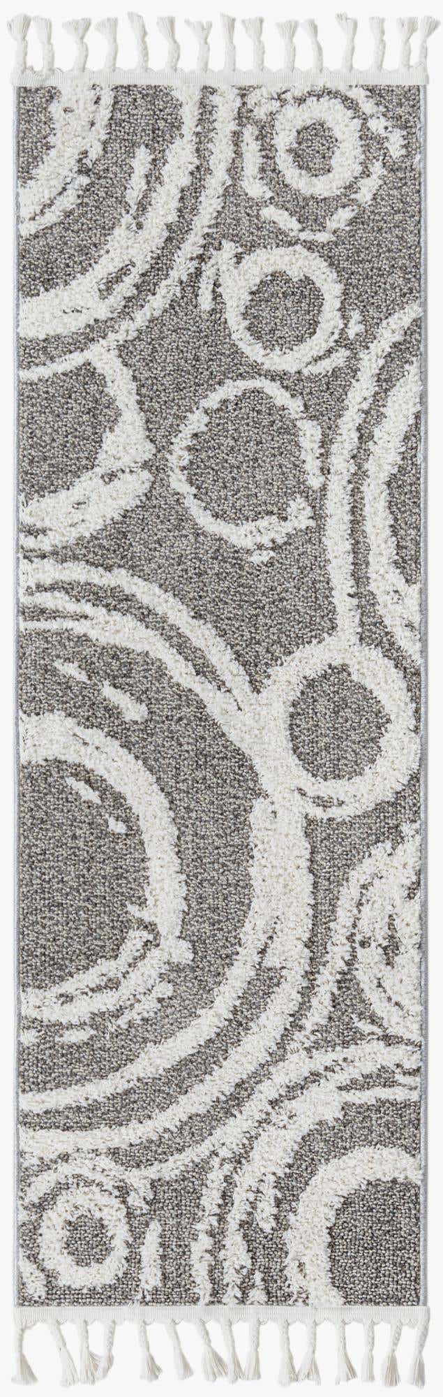 Gray 2' x 6' 1 Boho Runner Area Rug 100% Polyester With Cotton Backing Geometric Modern Boho Bohemian Decor Carpet for Living Rooms Office Dining Kitchen Unique Interior Design for Sale at Rug Engine