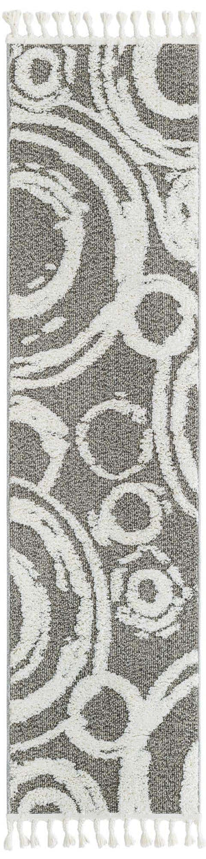 Gray 2' x 8' Boho Runner Area Rug 100% Polyester With Cotton Backing Geometric Modern Boho Bohemian Decor Carpet for Living Rooms Office Dining Kitchen Unique Interior Design for Sale at Rug Engine