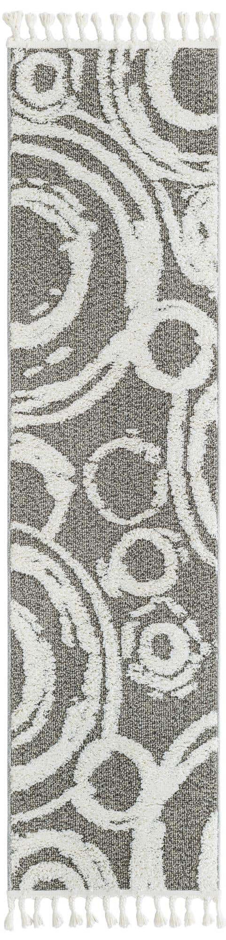 Gray 2' x 8' Boho Runner Area Rug 100% Polyester With Cotton Backing Geometric Modern Boho Bohemian Decor Carpet for Living Rooms Office Dining Kitchen Unique Interior Design for Sale at Rug Engine