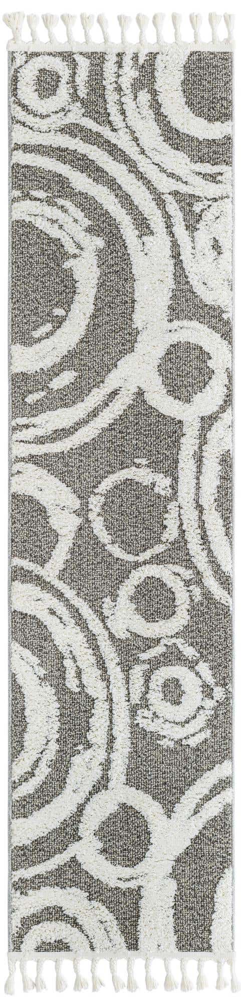 Gray 2' x 8' Boho Runner Area Rug 100% Polyester With Cotton Backing Geometric Modern Boho Bohemian Decor Carpet for Living Rooms Office Dining Kitchen Unique Interior Design for Sale at Rug Engine