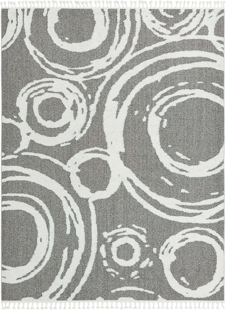 Gray 9' x 12' Boho Rectangle Area Rug 100% Polyester With Cotton Backing Geometric Modern Boho Bohemian Decor Carpet for Living Rooms Office Dining Kitchen Unique Interior Design for Sale at Rug Engine