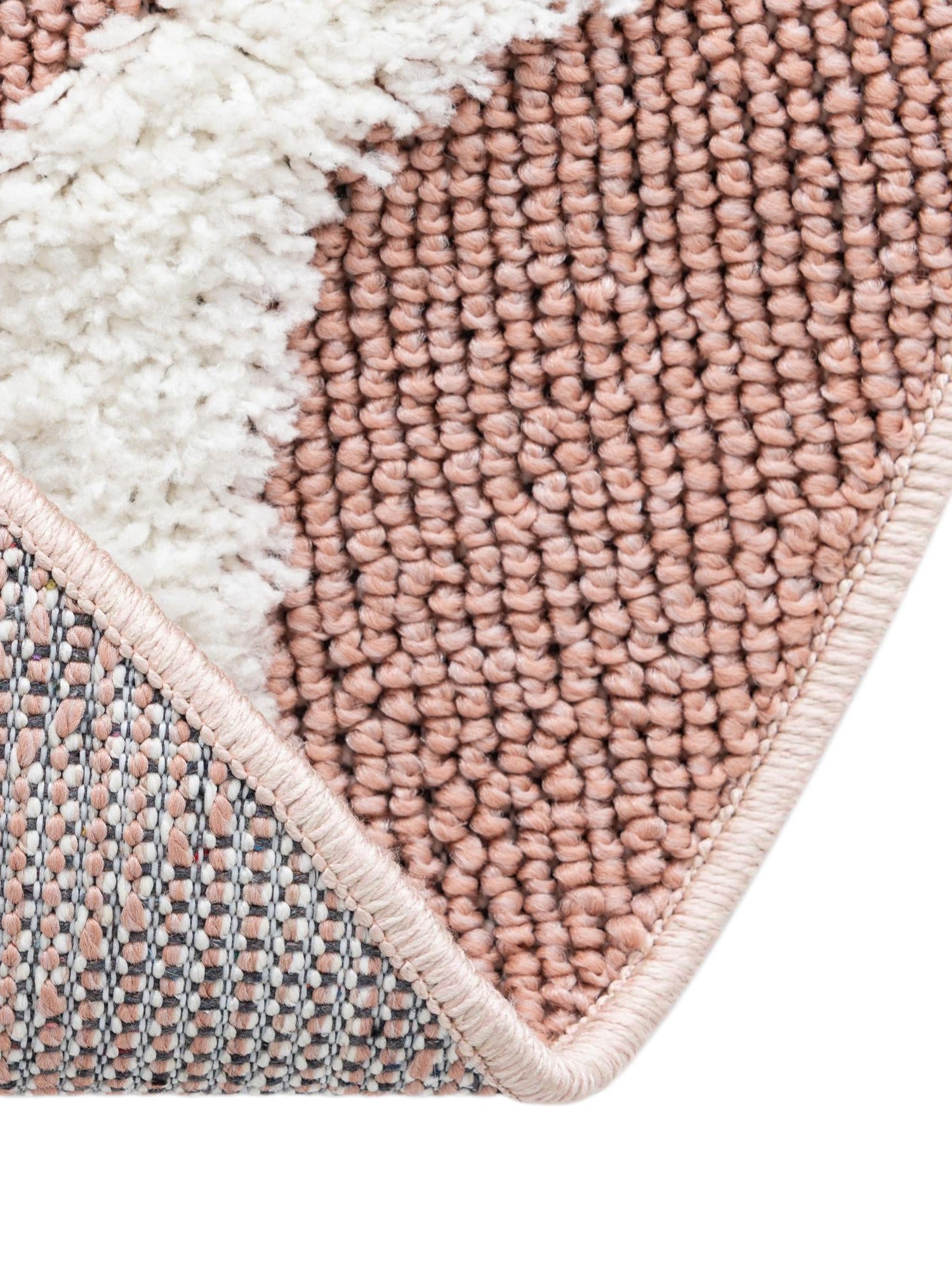 Pink 5' 3 x 5' 3 Boho Round Area Rug 100% Polyester With Cotton Backing Geometric Modern Boho Bohemian Decor Carpet for Living Rooms Office Dining Kitchen Unique Interior Design for Sale at Rug Engine
