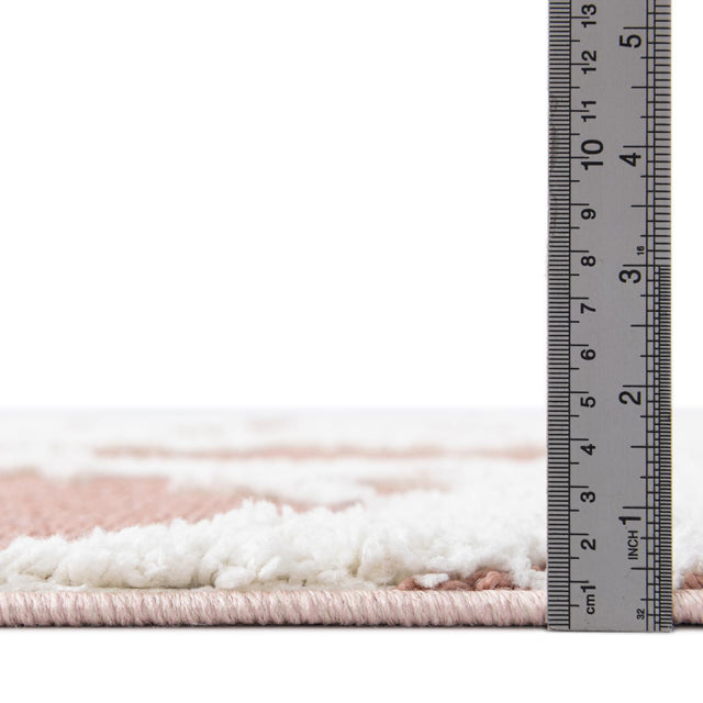 Pink 7' 10 x 10' Boho Rectangle Area Rug 100% Polyester With Cotton Backing Geometric Modern Boho Bohemian Decor Carpet for Living Rooms Office Dining Kitchen Unique Interior Design for Sale at Rug Engine