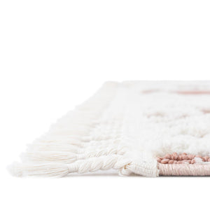 Pink 9' x 12' Boho Rectangle Area Rug 100% Polyester With Cotton Backing Geometric Modern Boho Bohemian Decor Carpet for Living Rooms Office Dining Kitchen Unique Interior Design for Sale at Rug Engine