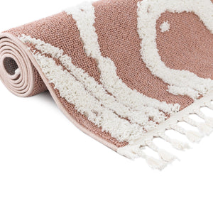 Pink 7' 10 x 10' Boho Rectangle Area Rug 100% Polyester With Cotton Backing Geometric Modern Boho Bohemian Decor Carpet for Living Rooms Office Dining Kitchen Unique Interior Design for Sale at Rug Engine