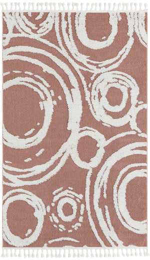 Pink 5' 3 x 8' Boho Rectangle Area Rug 100% Polyester With Cotton Backing Geometric Modern Boho Bohemian Decor Carpet for Living Rooms Office Dining Kitchen Unique Interior Design for Sale at Rug Engine