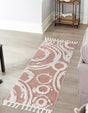 Pink 2' x 8' Boho Runner Area Rug 100% Polyester With Cotton Backing Geometric Modern Boho Bohemian Decor Carpet for Living Rooms Office Dining Kitchen Unique Interior Design for Sale at Rug Engine