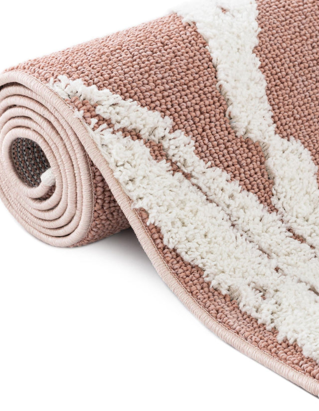 Pink 2' x 6' 1 Boho Runner Area Rug 100% Polyester With Cotton Backing Geometric Modern Boho Bohemian Decor Carpet for Living Rooms Office Dining Kitchen Unique Interior Design for Sale at Rug Engine