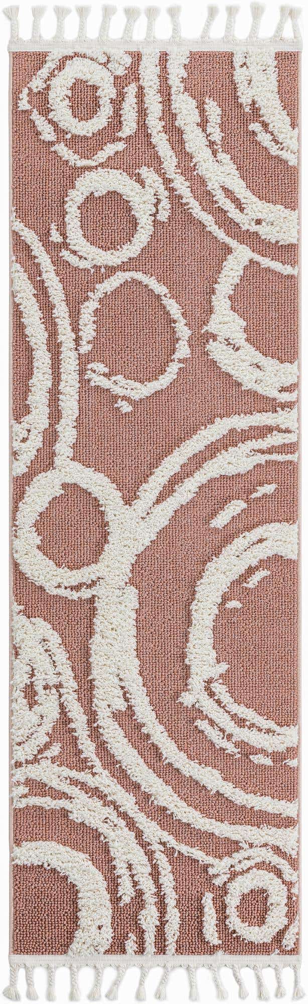 Pink 2' x 6' 1 Boho Runner Area Rug 100% Polyester With Cotton Backing Geometric Modern Boho Bohemian Decor Carpet for Living Rooms Office Dining Kitchen Unique Interior Design for Sale at Rug Engine